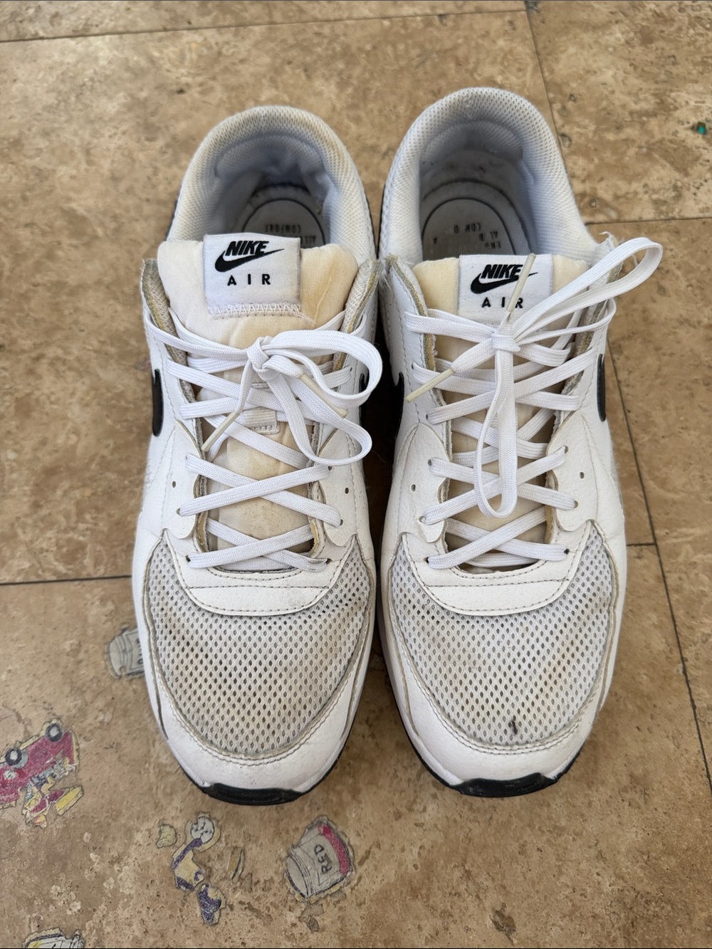 Nike White and Black Air Lace-Up Sneakers
